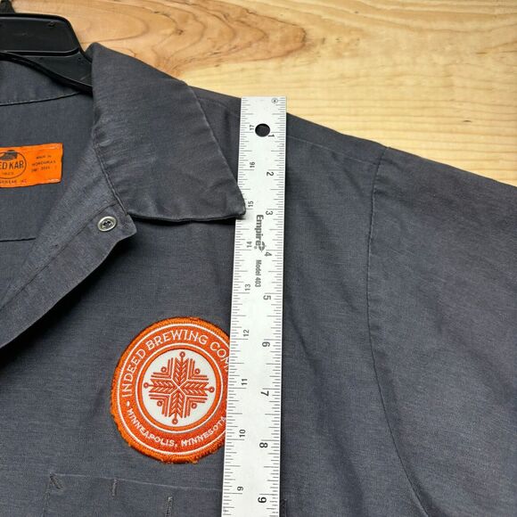 Indeed Brewing Company Mens XL Gray Button Up Short Sleeve Minneapolis Minnesota - Picture 10 of 15